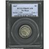 Image 1 : 1867 5C No Rays PR65 Cameo PCGS. Second year of issue for the Shield Nickel, the design was modified