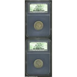 1886 5C Unc Details Obverse Improperly Cleaned NCS, attractive olive color, lightly marked surfaces,