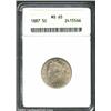 Image 1 : 1887 5C MS65 ANACS. A boldly lustrous specimen with hints of what may have been grease that was stru