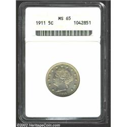 1911 5C MS65 ANACS. Lustrous with russet-gray toning. A couple of minute marks are noted for accurac