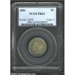 1886 5C PR64 PCGS. Even gun-metal gray toning is present on this popular issue. Important notice: We