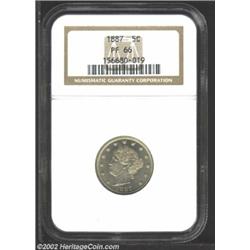 1887 5C PR66 NGC. A razor sharp strike presents itself over mildly reflective fields. An essentially