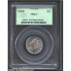 1889 5C PR67 PCGS. This coin was previously sold as lot 5574 in our 2001 Atlanta ANA Signature Sale,