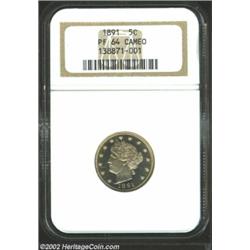 1891 5C PR64 Cameo NGC. A brilliant Proof example with a nice cameo appearance. A couple of short co