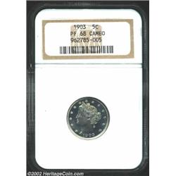 1903 5C PR68 Cameo NGC. Beginning in 1902, and continuing through the end of the series in 1912, the