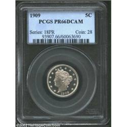 1909 5C PR66 Deep Cameo PCGS. This is the finest Deep Cameo certified by both of the major services.