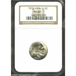 1913 5C Type One MS67 NGC. Striking luster and unabraded surfaces a featured on this Superb Gem. The