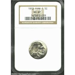 1913 5C Type One MS67 NGC. This brilliant specimen boasts an especially strong strike and full mint.