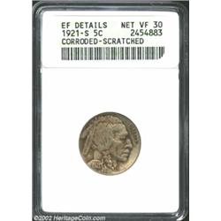 1921-S 5C--Corroded, Scratched--ANACS. XF Details, Net VF30. A full-horn is present on this moderate