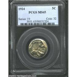 1924 5C MS65 PCGS. Particularly bold luster. Important notice: We expect to be auctioning lots at th