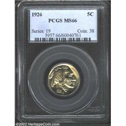 1926 5C MS66 PCGS. The strike is sharp in virtually all areas and well above average for the type. G