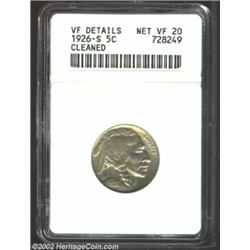 1926-S 5C--Cleaned--ANACS. VF Details, Net VF20. Light toning covers surfaces that are bright from c