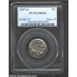 1927-S 5C MS64 PCGS. The 1927-S (3.4 million pieces produced) is a challenging issue to locate in al