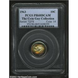 1963 10C PR68 Deep Cameo PCGS. Vibrantly toned in a variety of electric colors. This aesthetically w