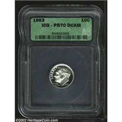 1963 10C PR70 Deep Cameo ICG. Perfection is found in this deeply cameoed example. Important notice:.