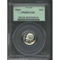 1964 10C PR69 Deep Cameo PCGS. Nearly flawless and free of toning.From the Collection of Colonel Car