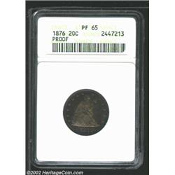 1876 20C PR65 ANACS. This second year of issue is very scarce at the Gem level with fewer than 100 p