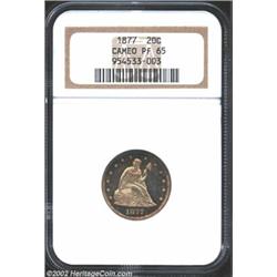 1877 20C PR65 Cameo NGC. With a mintage of only 350 pieces, the 1877 instantly qualifies as a key is