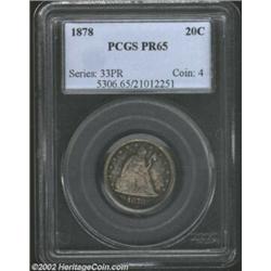 1878 20C PR65 PCGS. The 1878 is a well known, conditionally scarce, proof-only issue. Only 600 piece