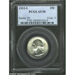 1932-S 25C AU58 PCGS. Few circulated specimens of this scarce date equal the eye appeal of the speci