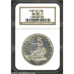 1877-CC T$1 MS62 NGC. CC-mint Trade Dollar production remained low through 1877--just 534,000 pieces