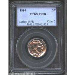 1914 5C PR68 PCGS. The 1914 is one of the more frequently encountered dates of the 1913-1916 proof B