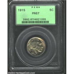 1915 5C PR67 PCGS. The surfaces are free from carbon spotting and there is just the slightest accent