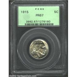 1915 5C PR67 PCGS. The proof 1914 and 1915 Nickels are similar in striking quality with satin finish