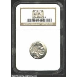 1916 5C PR65 NGC. A solidly graded Gem, the otherwise silver tinged surfaces reveal suggestions of c