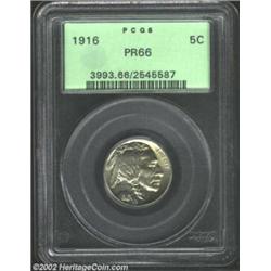 1916 5C PR66 PCGS. Another Gem quality example of this early proof Buffalo Nickel, this coin display