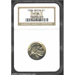 1936 5C Type One--Satin Finish PR66 NGC. Very lightly toned, and in fact, presenting as a brilliant.