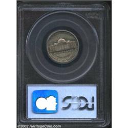 1946 5C--Struck on War Time Silver Planchet--Fine 12 PCGS. Deep silver-gray patina, with problem-fre