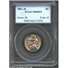 Image 1 : 1951-D 5C MS66 Full Steps PCGS. A hint of golden patina is noted about the peripheries of the obvers