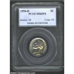 1956-D 5C MS65 Full Steps PCGS. There are whispers of golden and rose iridescence on the obverse sid