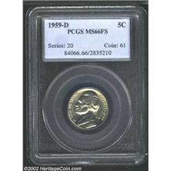 1959-D 5C MS66 Full Steps PCGS. The details of Monticello stand out better than most Full Step speci