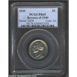 1939 5C Reverse of 1940 PR65 PCGS. The existence of the Straight Steps proofs for 1939 was not publi