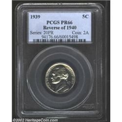 1939 5C Reverse of 1940 PR66 PCGS. Only a small percentage of the proof Nickels from 1939 exhibit th