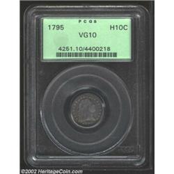 1795 H10C VG10 PCGS. V-5, LM-8, R.3. An earlier die state that lacks the prominent obverse die crack