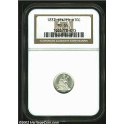 1837 H10C No Stars MS66 NGC. Large Date. This coin was previously offered as lot 6128 in our Septemb