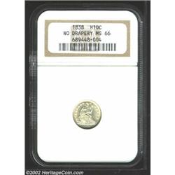 1838 H10C No Drapery MS66 NGC. First-year type collectors would be wise to take full advantage of th