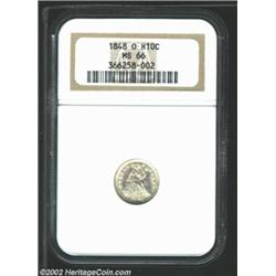 1848-O H10C MS66 NGC. Small O. V-4. This is the rarest of the three mintmark varieties of the 1848-O