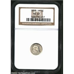 1858 H10C MS67 NGC. This coin was previously offered as lot 6147 in our September 2002 Long Beach Si