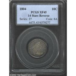 1804 10C 14 Stars on Reverse XF45 PCGS. JR-2, R.5. A lovely, well balanced example that has blushes.