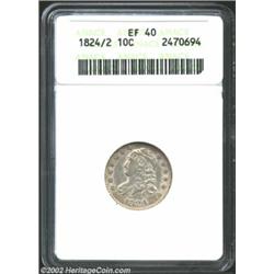 1824/2 10C XF40 ANACS. JR-1, R.3. The curves of the 2 below the 4 in the date are unmistakable. Lust