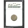 1837 10C No Stars XF45 ANACS. Small Date. Evenly circulated with russet and sea-green toning surroun