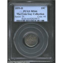 1859-O 10C MS66 PCGS. Ex: The Coin Guy Collection. While most O-mint Dimes are very scarce in Mint S