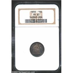 1859 10C PR67 NGC. Long overlooked as a type coin, there are only two years generally available to c