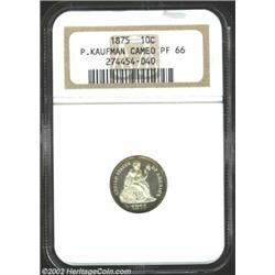 1875 10C PR66 Cameo NGC. Ex: P. Kaufman. By 1875, the Mint's plans to return silver coinage to gener