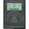 1879 10C PR65 PCGS. The obverse has bright sea-green and gold patina, while the reverse has rich lil