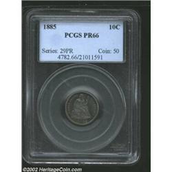 1885 10C PR66 PCGS. Formerly offered as lot 6262 in our 2002 September Long Beach Sale, where it was